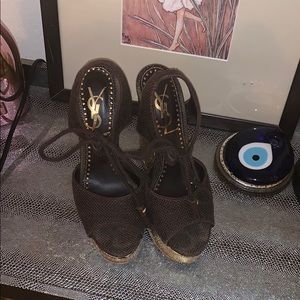 Yves Saint Laurent Shoes - YSL GOLD/BROWN WEDGES Yves Saint Laurent Shoes - YSL GOLD/BROWN WEDGES
